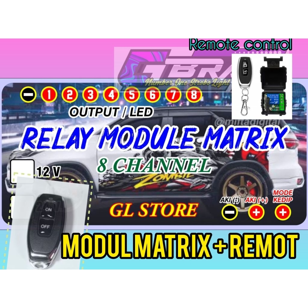 Jual MODUL LED MATRIX + REMOT CONTROLLER 12V/24V RELAY | Shopee Indonesia