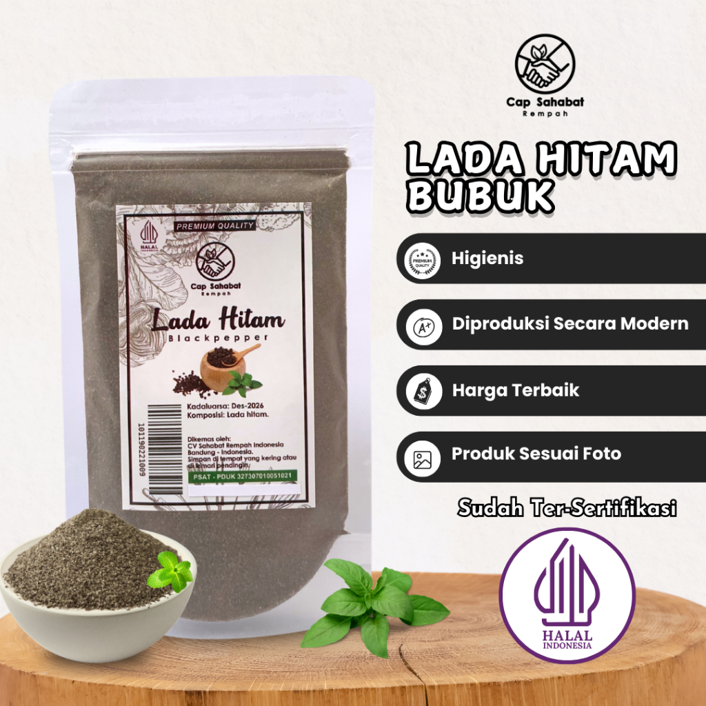 Jual Cap Sahabat - Lada Hitam Bubuk Ground Black Pepper 100% PREMIUM ...