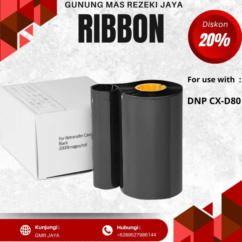 Jual Ribbon DNP Black CX-D80 Original / Ribbon DNP CX-D80 Black ...