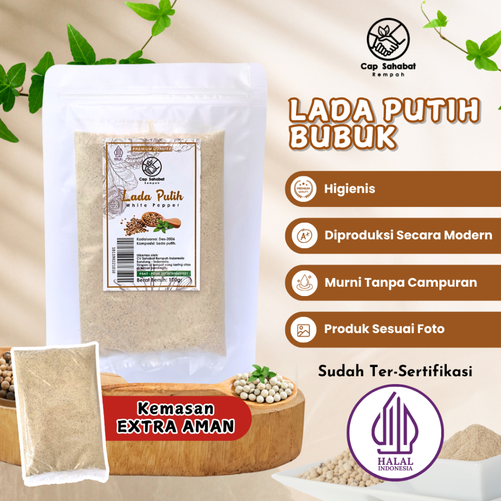 Jual Cap Sahabat - Merica Lada Putih Bubuk Ground White Pepper 100% ...