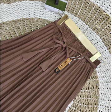 Rok Plisket Premium Wanita Panjang 90cm – Rok Maxi Muslimah Elegan All Size Pinggang Karet