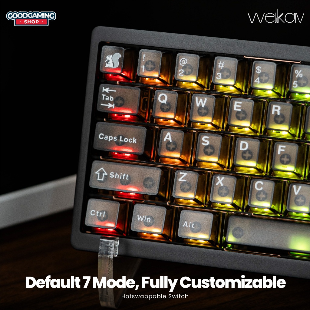 Jual Weikav NUT65 Aluminium 65% Layout Wireless RGB Hotswappable QMK ...