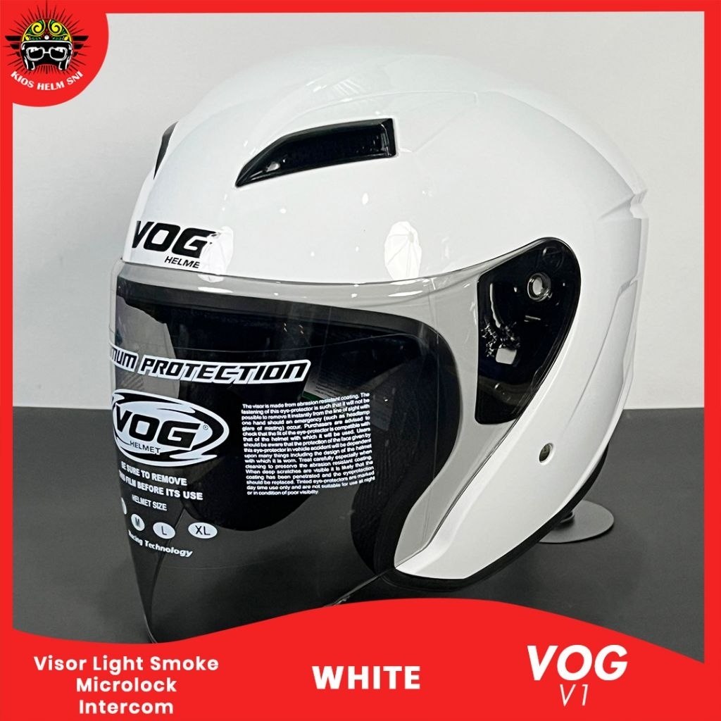 Jual Helm SNI VOG V1 half face single visor design sporty | Shopee ...
