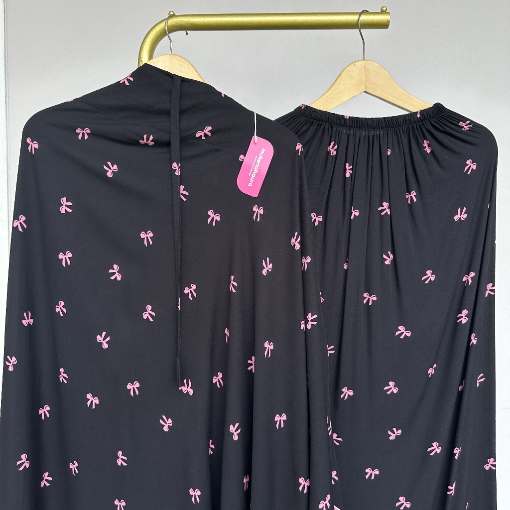 Mukena Dewasa Pita Coquette  2 In 1 Bahan Rayon Viscose Resleting Dagu