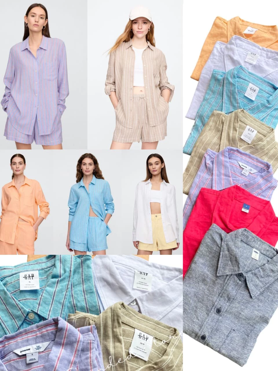 Kemeja Lengan Panjang Wanita Bahan Linen-Blend Adem  Women's Linen-Blend Easy Shirt - GP-9167