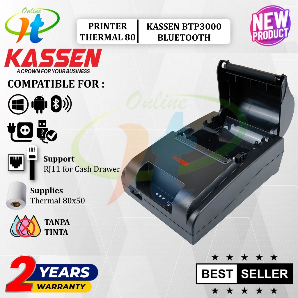 Jual Printer Bluetooth 80mm Kassen BTP3000 USB RPP02N BT-P3000 Non Auto ...