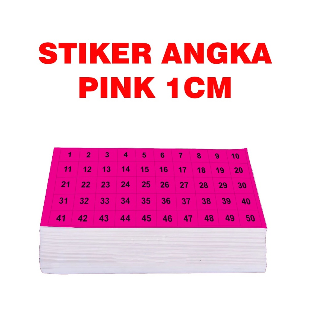 Jual STIKER ANGKA 1-1000 PINK BENTUK KOTAK 1CM | Shopee Indonesia
