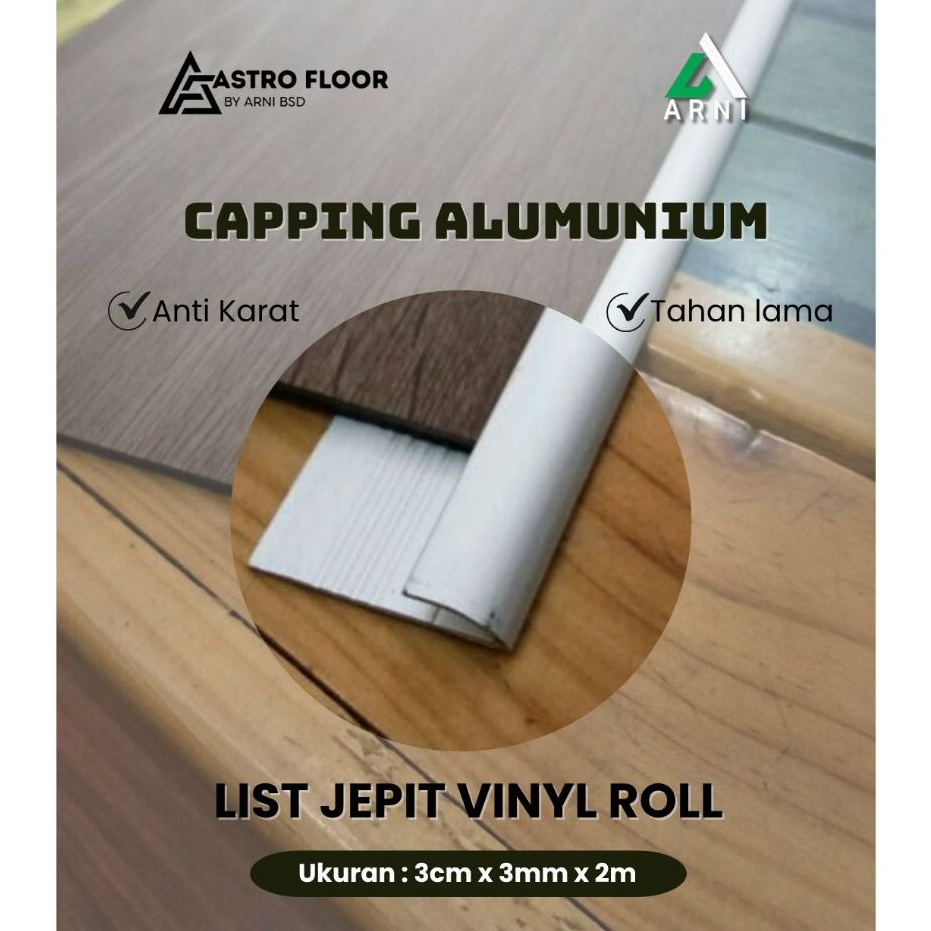 Jual CAPPING ALUMUNIUM LIST JEPIT VINYL ROLE ANTI KARAT, KUAT DAN TAHAN ...