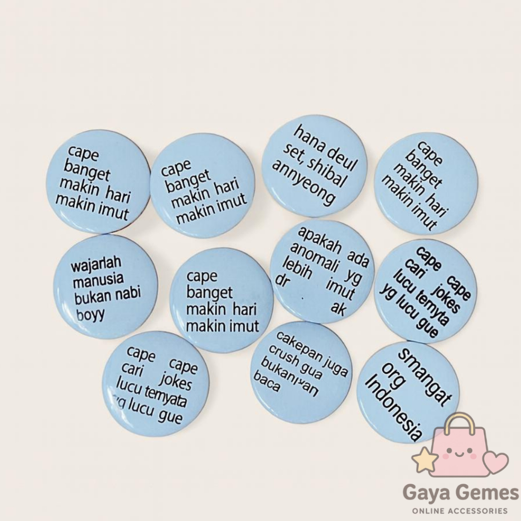 Jual Pin Bros Button Kata-Kata Lucu Estetik – Aksesoris Fashion Unik ...