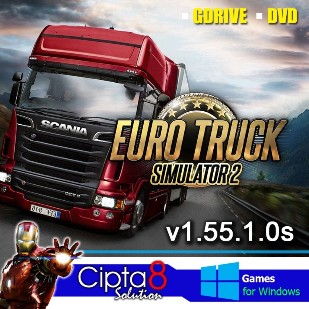 Jual EURO TRUK SIMULATOR 2 / ETS 2 V1.55.1.0s +
