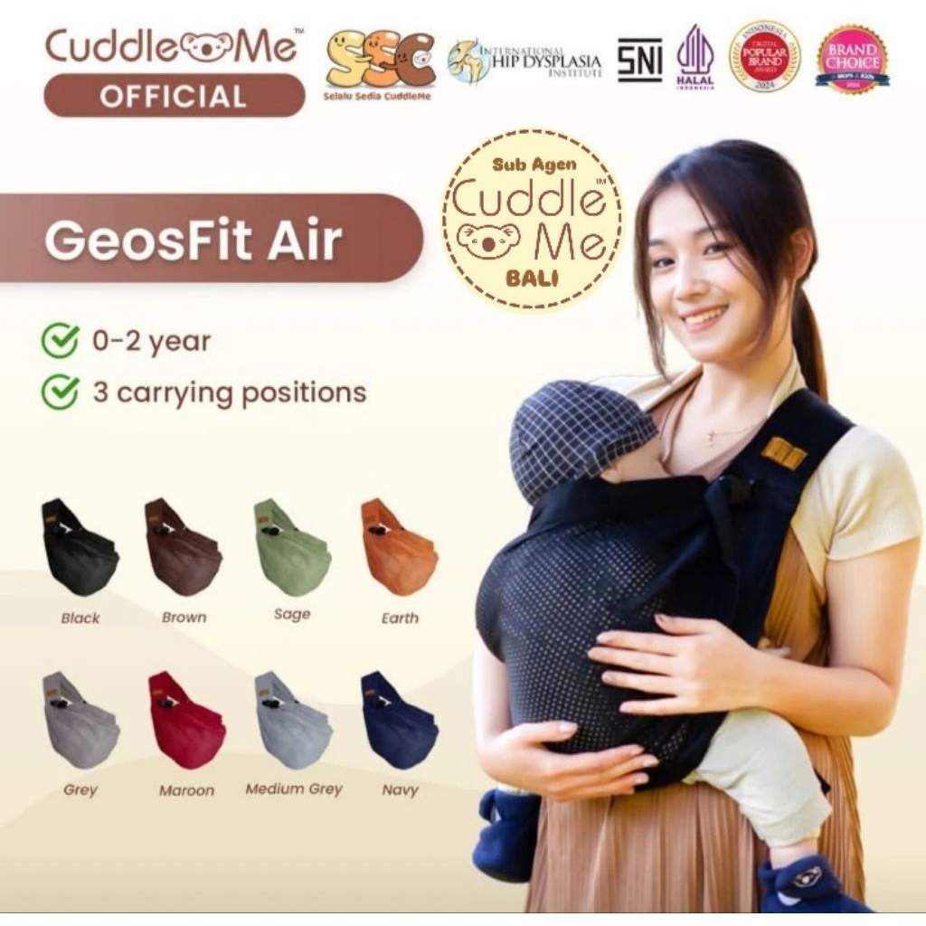 Jual CuddleMe Geos Fit Air M Shape Support Gendongan Bayi Geos ...