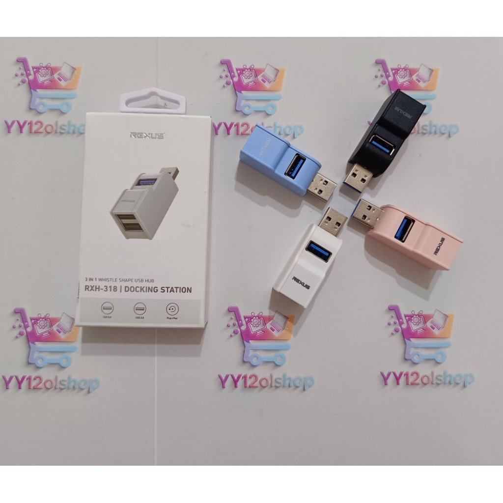 Jual USB HUB REXUS 3PORT RXH318 3IN1 | Shopee Indonesia