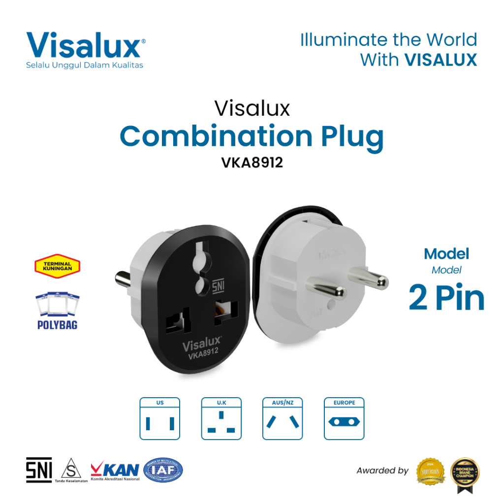 Jual Visalux Plug Kombinasi Universal (2 Pin) / Steker Serbaguna ...