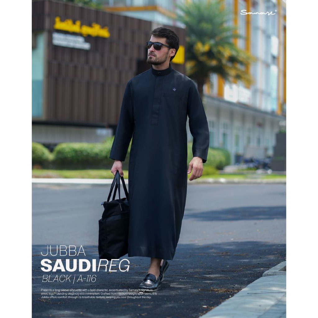 Jual SAMASE JUBBA SAUDI BLACK WHITE SERIES A116 SPUN | Shopee Indonesia