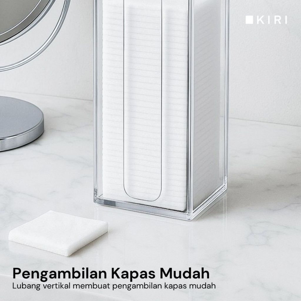 Jual Kotak Kapas Wajah Akrilik | Cotton Pad Box | Tempat Wadah Kapas ...