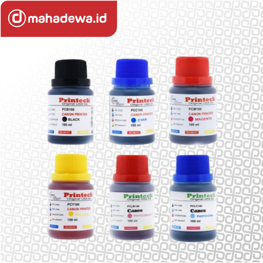 Jual Botol Printech Canon Black, Cyan, Magenta, Yellow 100ml | Shopee ...