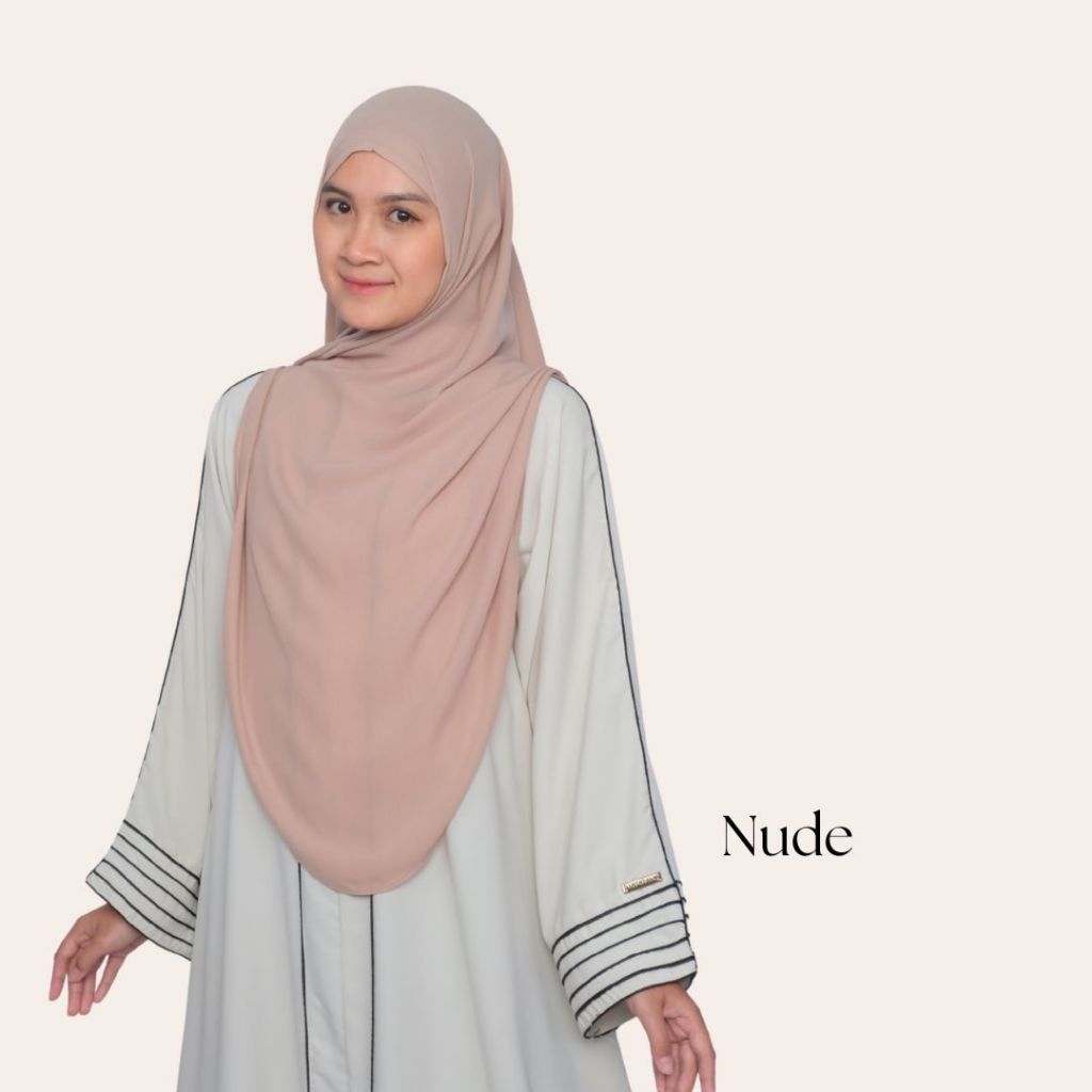 Laiba Khimar Bergo Instan Oval SYARI Non Pad Tali Belakang Bahan Maheen ANTI UV By Levezein