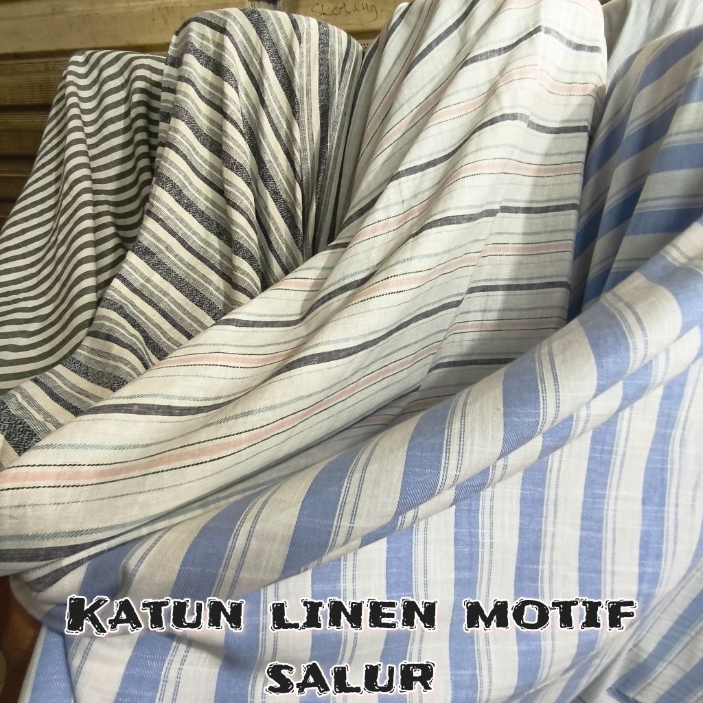 Jual Kain/Bahan Kain Linen Salur/Kain Linen Motif Salur [harga ½ meter ...