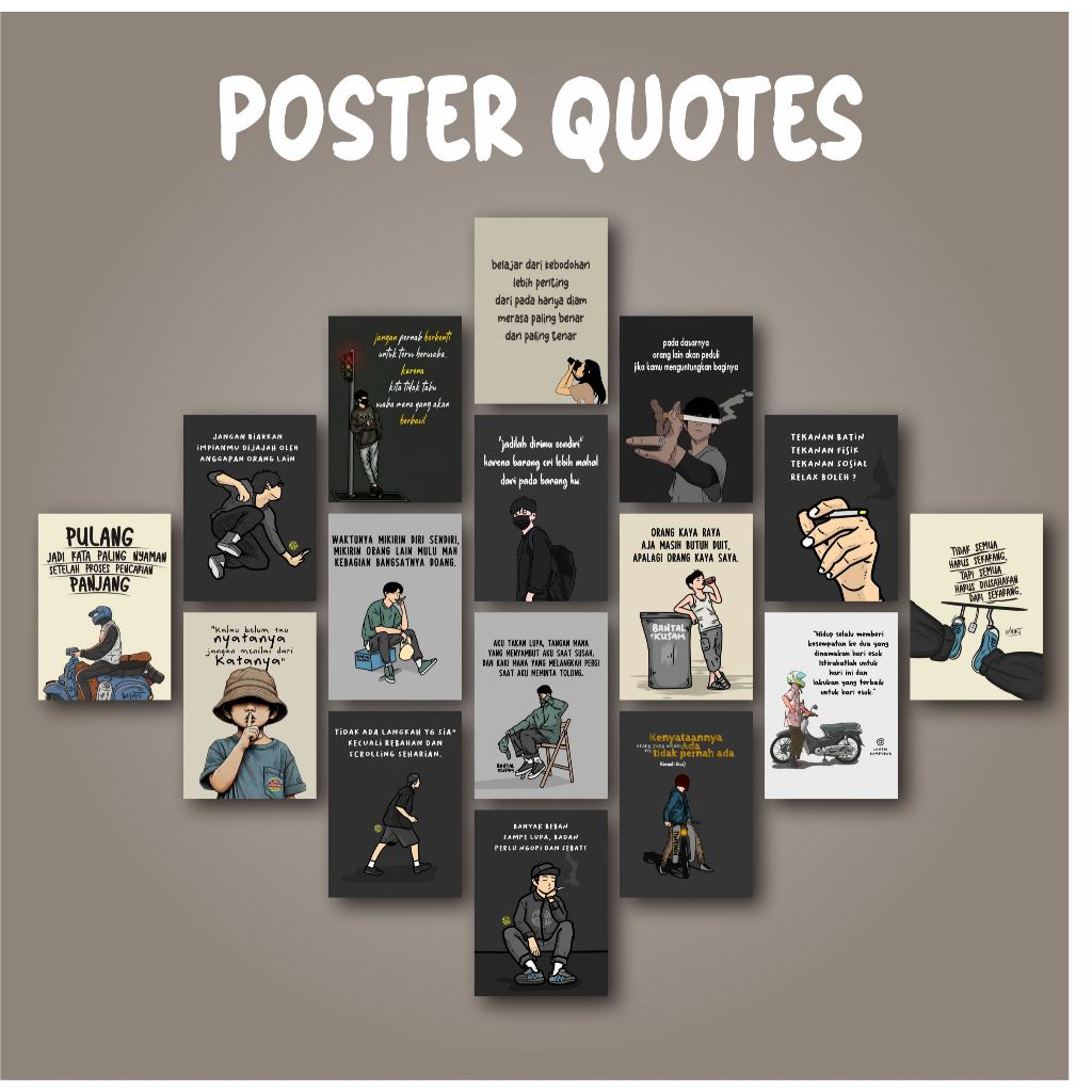Jual 1 SET 16pcs Poster Dinding Aesthetic TEMA QUOTES | Shopee Indonesia