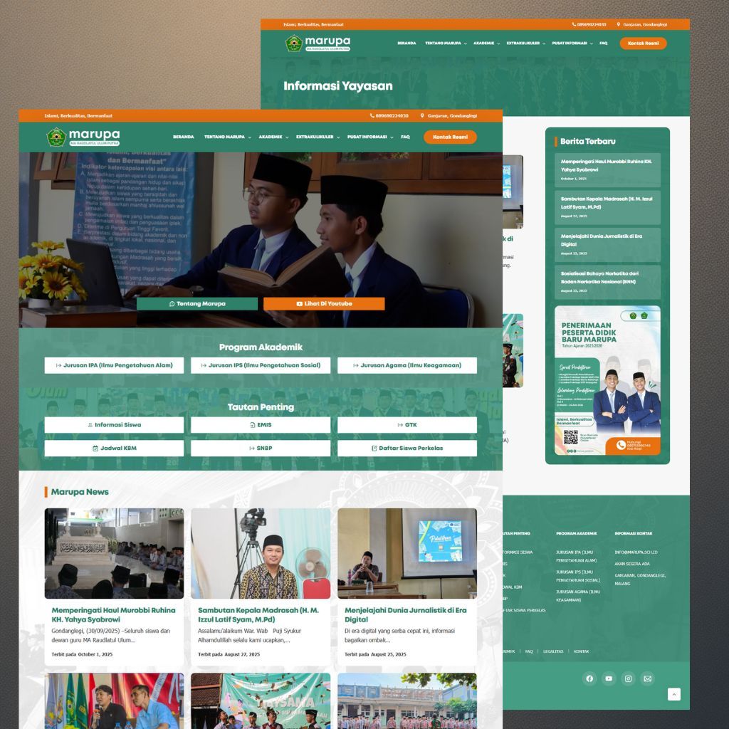 Template Website Sekolah Profesional Desain Modern & Responsif