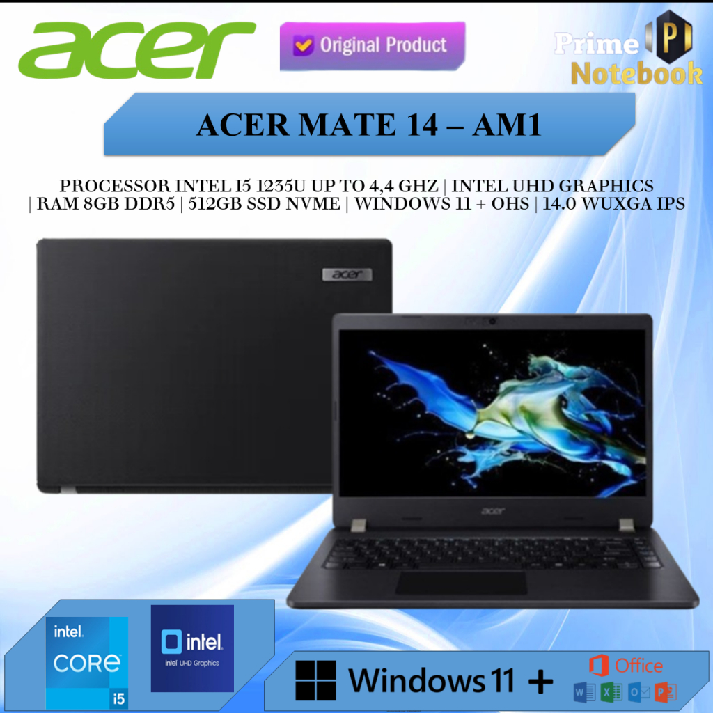 Jual Acer Matae 14 I5 1235 8Gb 512Gb W11+Office Home Studen 14.0Wuxga ...