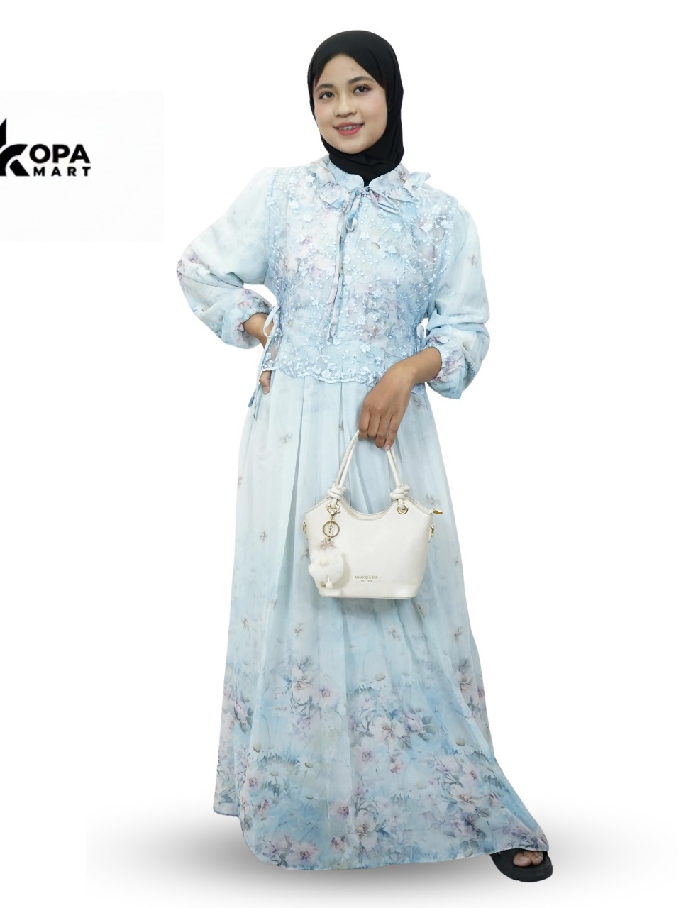 Jual Kopamart - Mayang Gamis Panjang Ceruti Rompi Brokat Motif Bunga ...
