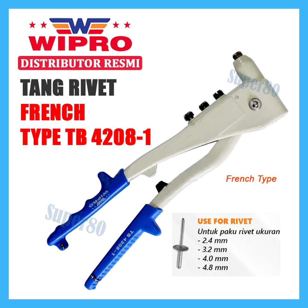 Jual Wipro Tang Rivet Hand Riveter Tang Tembakan Paku French 2,4mm - 4 ...