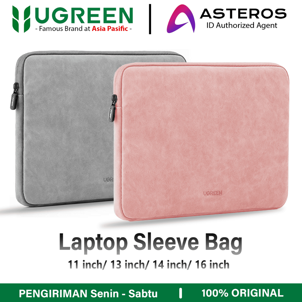 UGREEN Tas Laptop Sleeve Case Macbook 13 14 16 inch PU Leather Premium