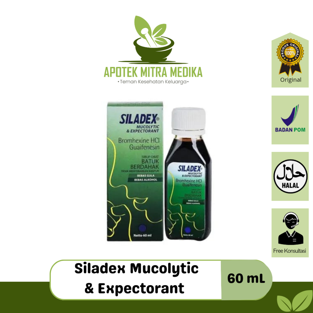 Jual Siladex Mucolytic & Expectorant Sirup 60ml / Batuk Berdahak / Flu ...