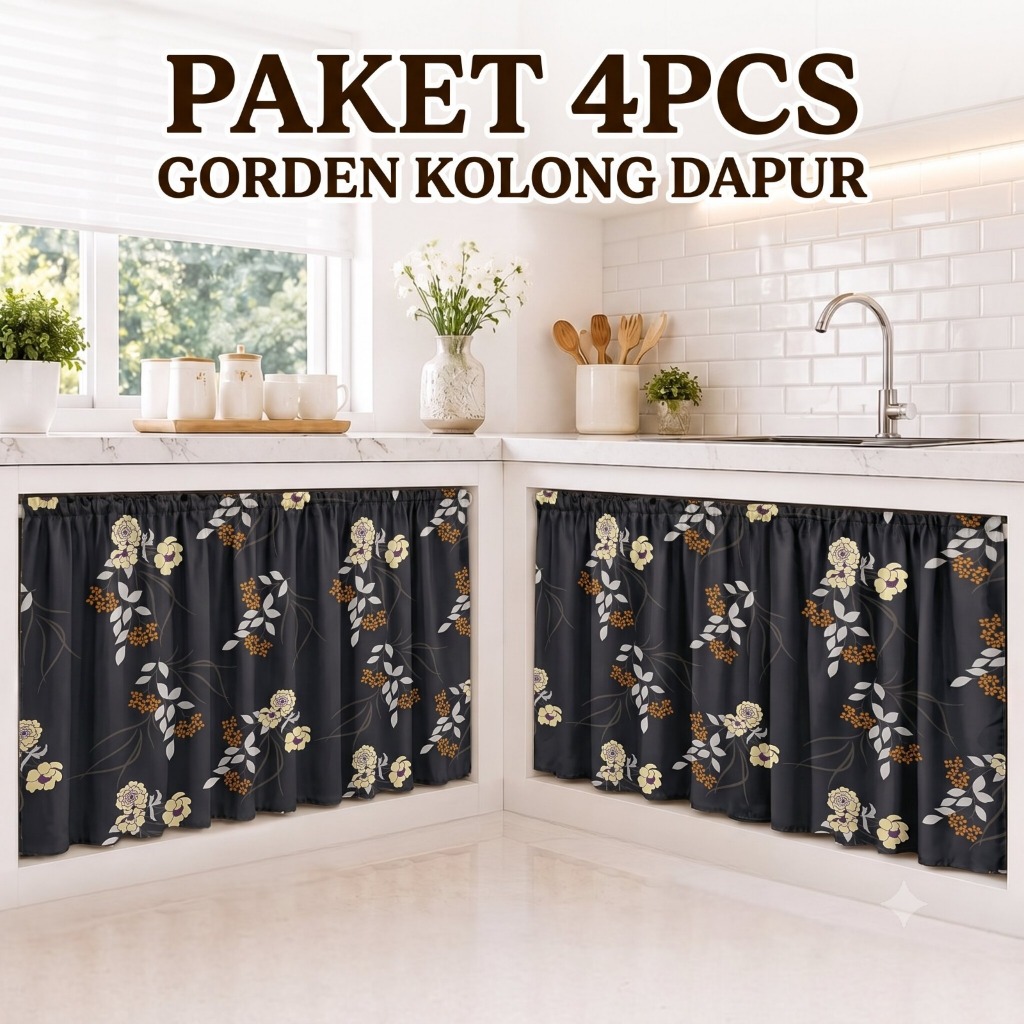 Paket 4Pcs Gorden Kolong Dapur Ukuran 100cmx70cm