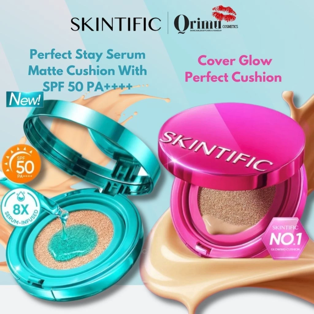 SKINTIFIC - Cover Glow Perfect Pink Cushion | Full Coverage Radiance | Perfect Stay Serum Matte Cushion Foundation SPF 50 PA++++