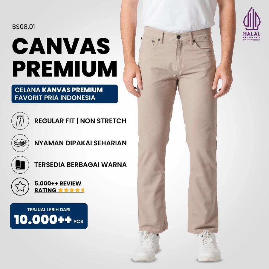 Emba Denim - Celana Panjang Pria Kanvas Premium