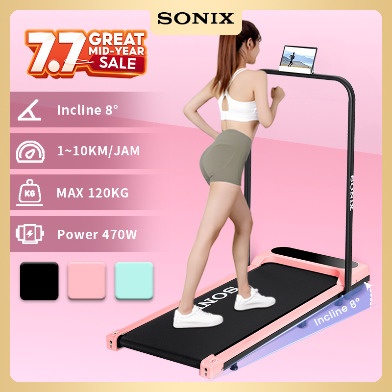 Sonix Incline Treadmill STR01 Running Mat Listrik Lipat Treadmill Elektrik Alat Fitness Walking Pad Small Foldable Ultra Quiet Indoor Home Fitness Equipment