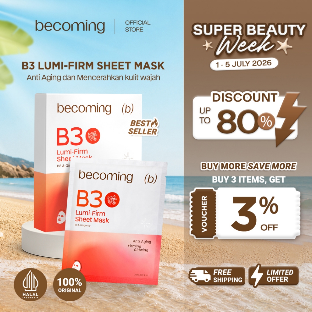 Jual [ANTI AGING] becoming B3 Lumi-Firm Sheet Mask 30ml 2% Niacinamide ...