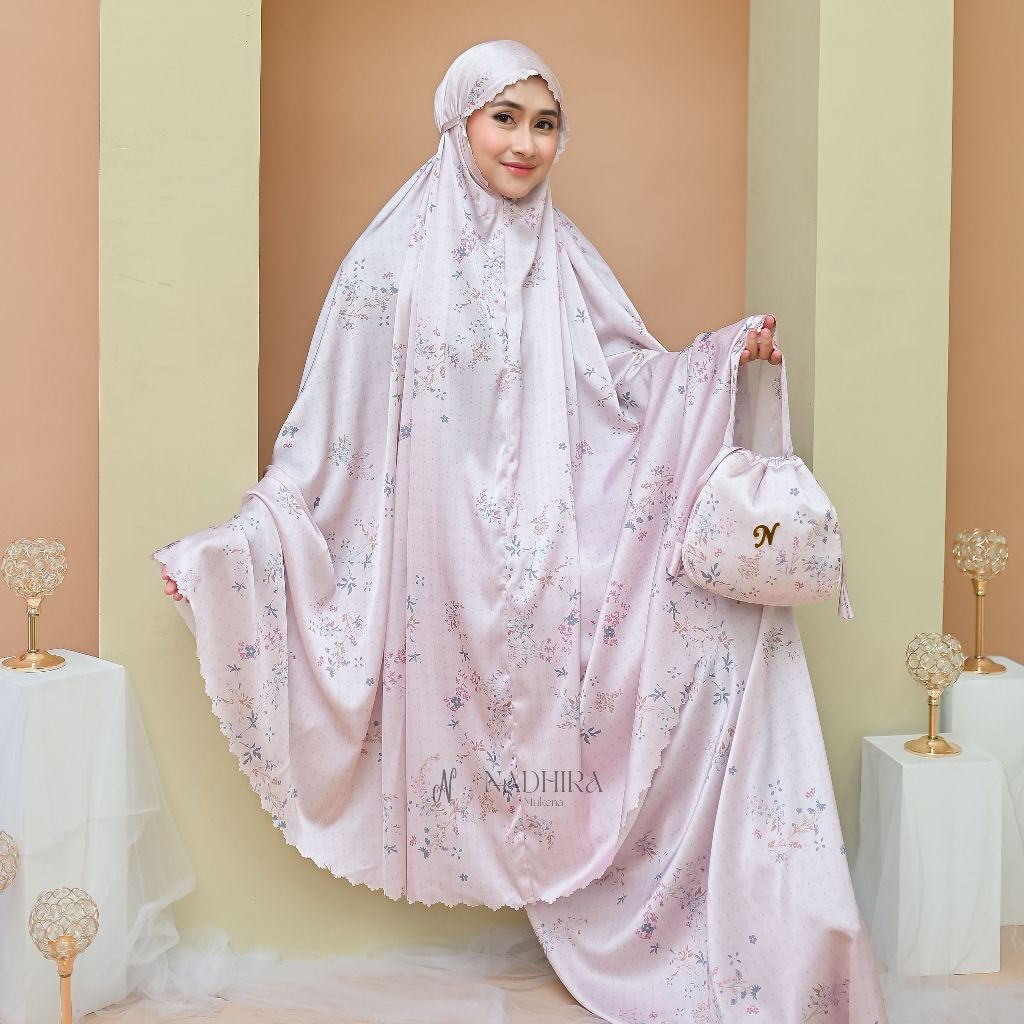 Mukena Dewasa Armani Silk Premium 2in1 Laser Cut Cantik Naila Series