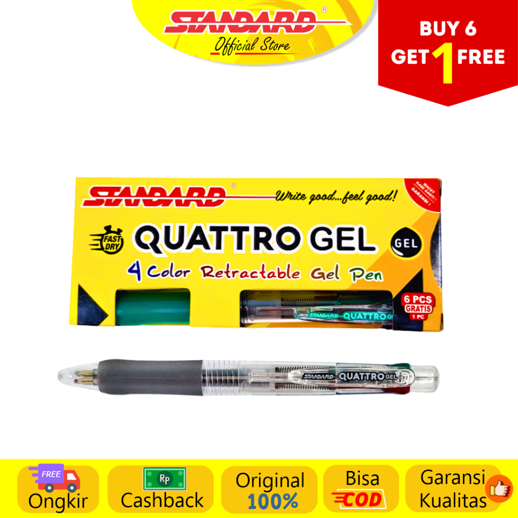 Standard - Pulpen Quattro 0.5 / 0.7 Gel  4 IN 1 ( Alat Tulis / Pen / Ballpoint / Pena ) (3)