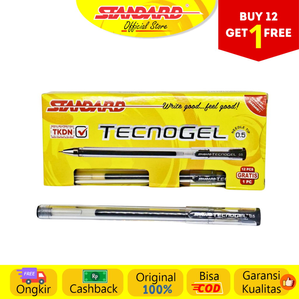 Standard - Pulpen Tecnogel 0.5  ( Alat Tulis / Pen / Ballpoint / Pena ) (3)