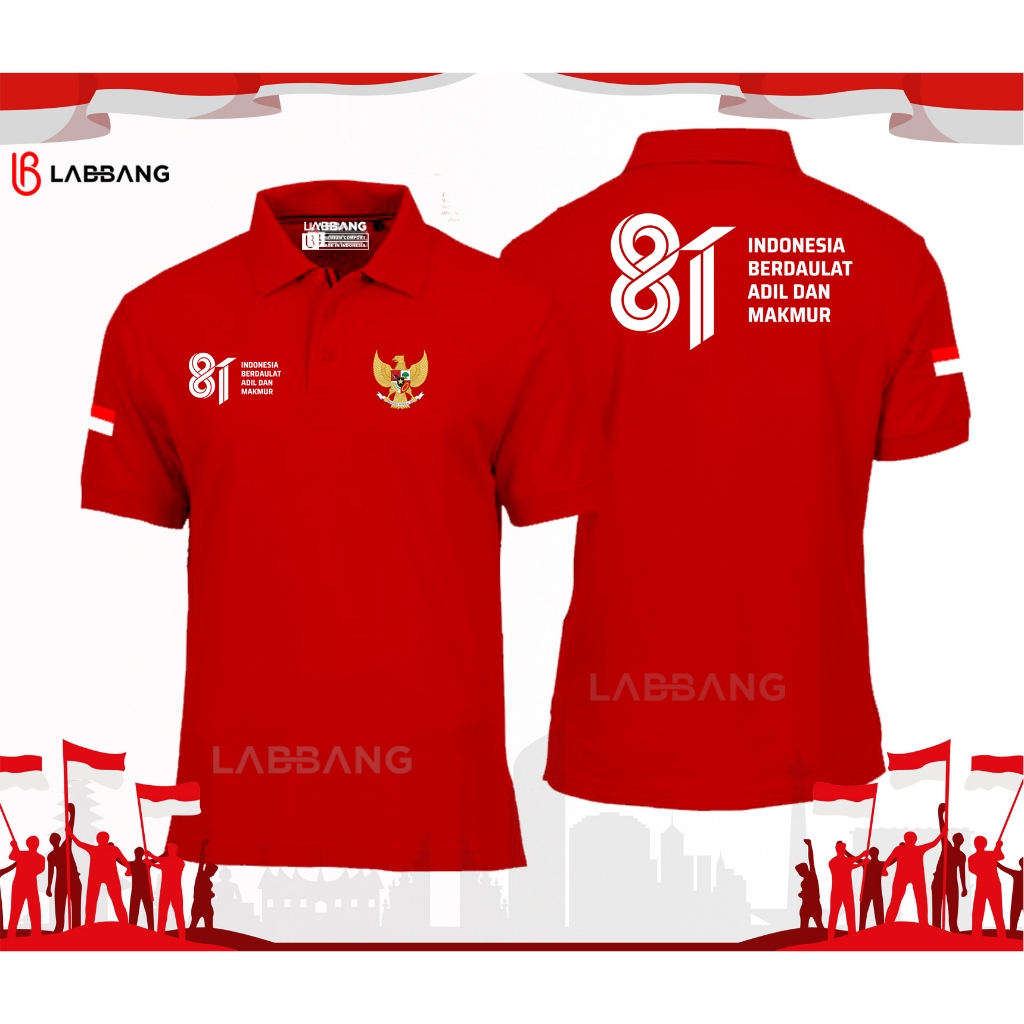 LOGO RESMI..!!! Polo Shirt DB Hut Ri Ke 81 Kemerdekaan Indonesia 17 Agustus 2026 Unisex Pria Wanita
