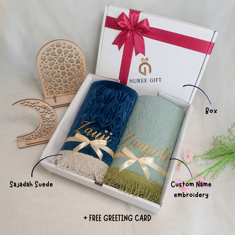 Hampers Sajadah Couple FREE BORDIR NAMA Seserahan Nikah