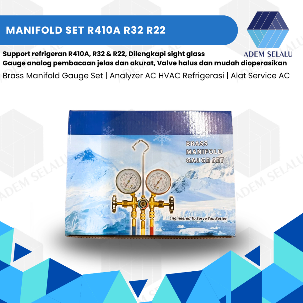 Jual Manifold Set R410A R32 R22 | Brass Manifold Gauge Set | Analyzer ...
