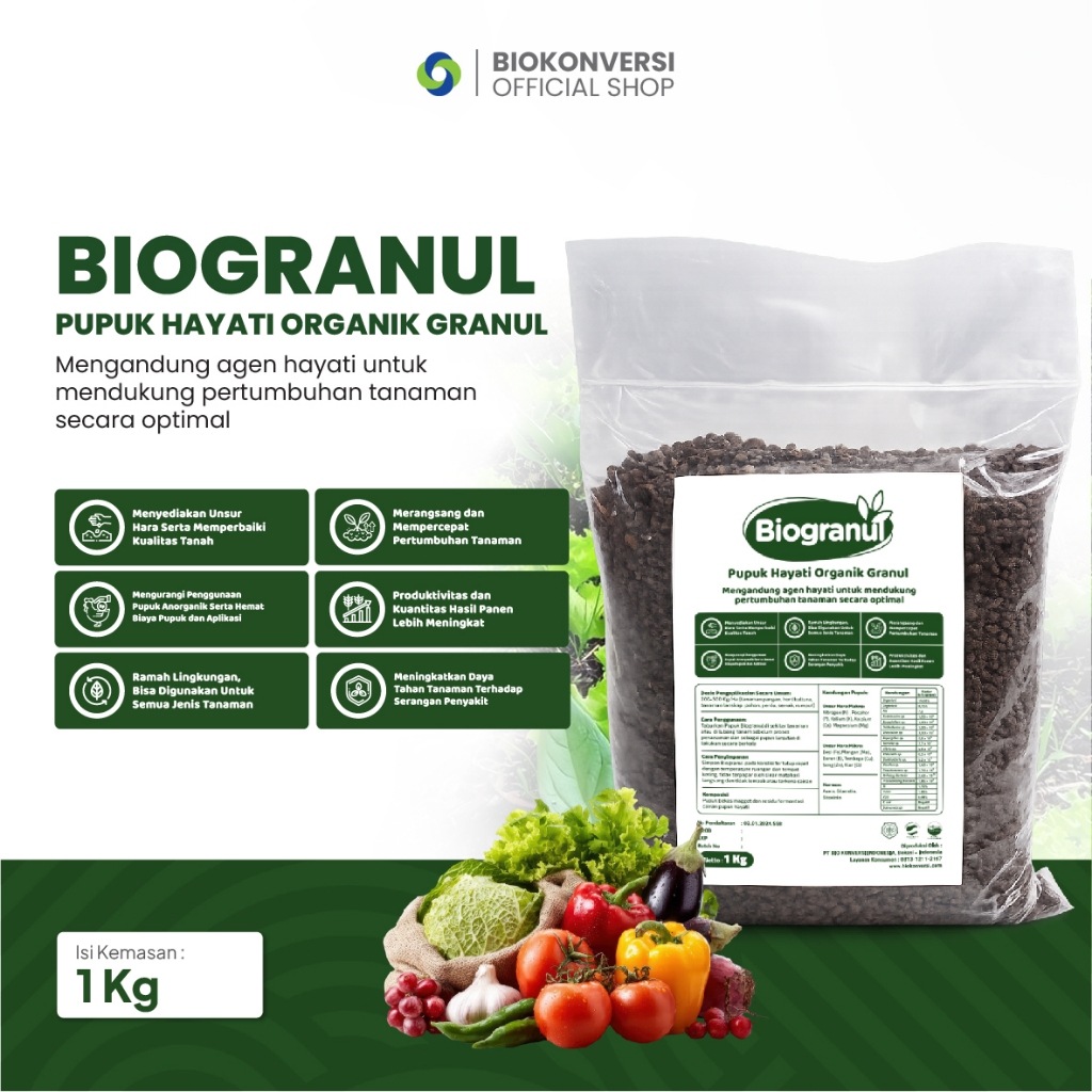 BIOGRANUL - PUPUK HAYATI ORGANIK GRANUL 1 KG