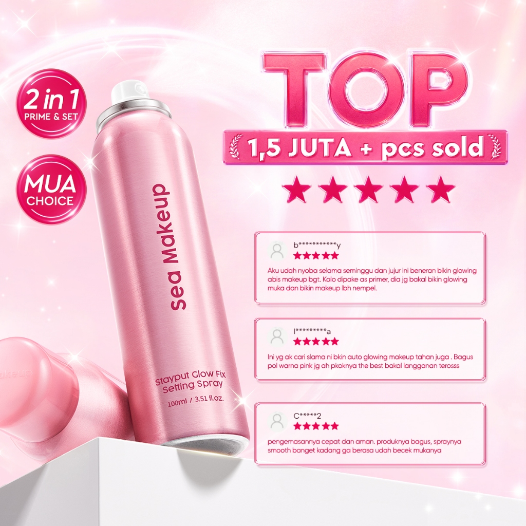 [Yesaya's Pick] Sea Makeup Stayput Glow Fix Setting Spray 100ml foto 6