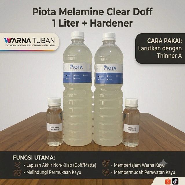 Jual Piota Melamine Clear Doff 1 ltr + Hardener | Shopee Indonesia