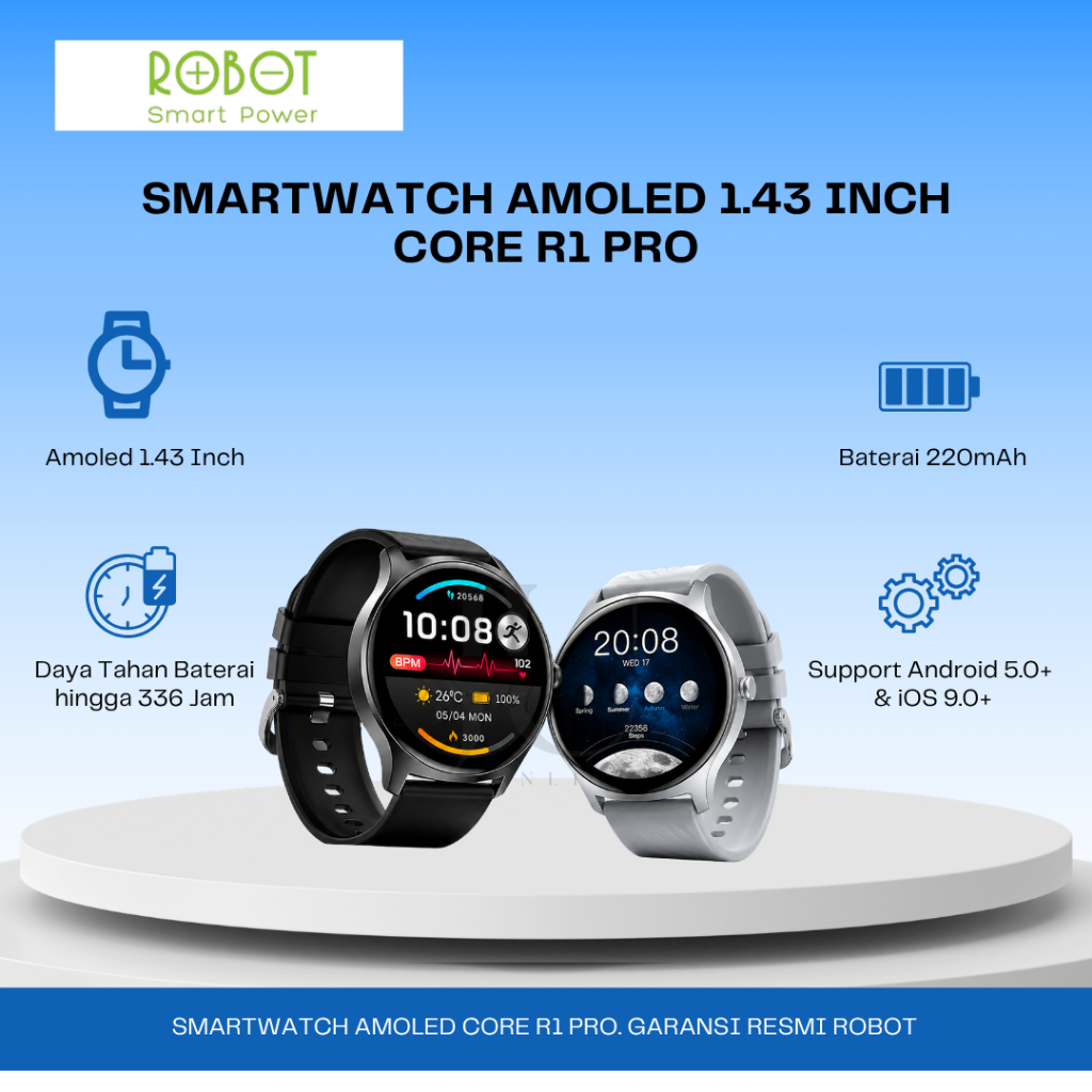 Jual ROBOT Smartwatch Core R1 Pro Layar Amoled 1.43 Inch | Shopee Indonesia