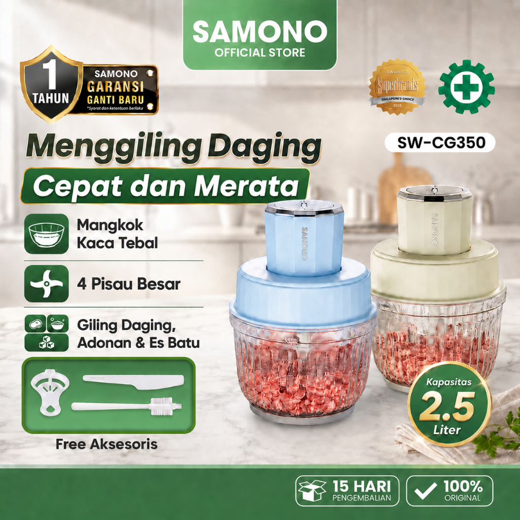 Jual SAMONO Chopper Daging 2.5 Liter Food Chopper Multifungsi Elektrik ...