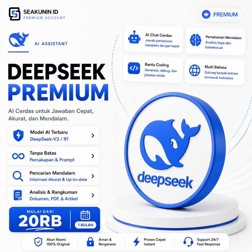 DeepSeek AI Premium 1 Bulan Full Garansi (Proses Tercepat Buka 24 Jam)