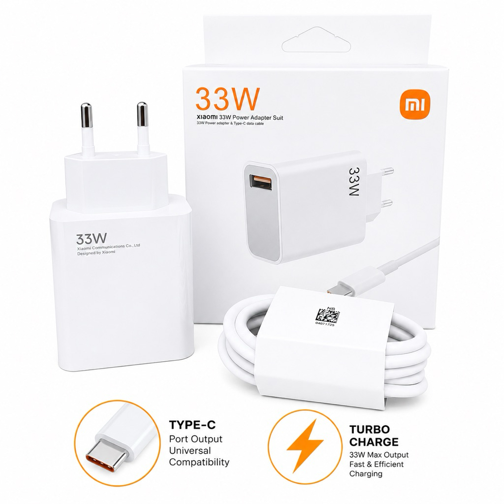 Charger Xiaomi 33W Kualitas Turbo Fast Charging Type C