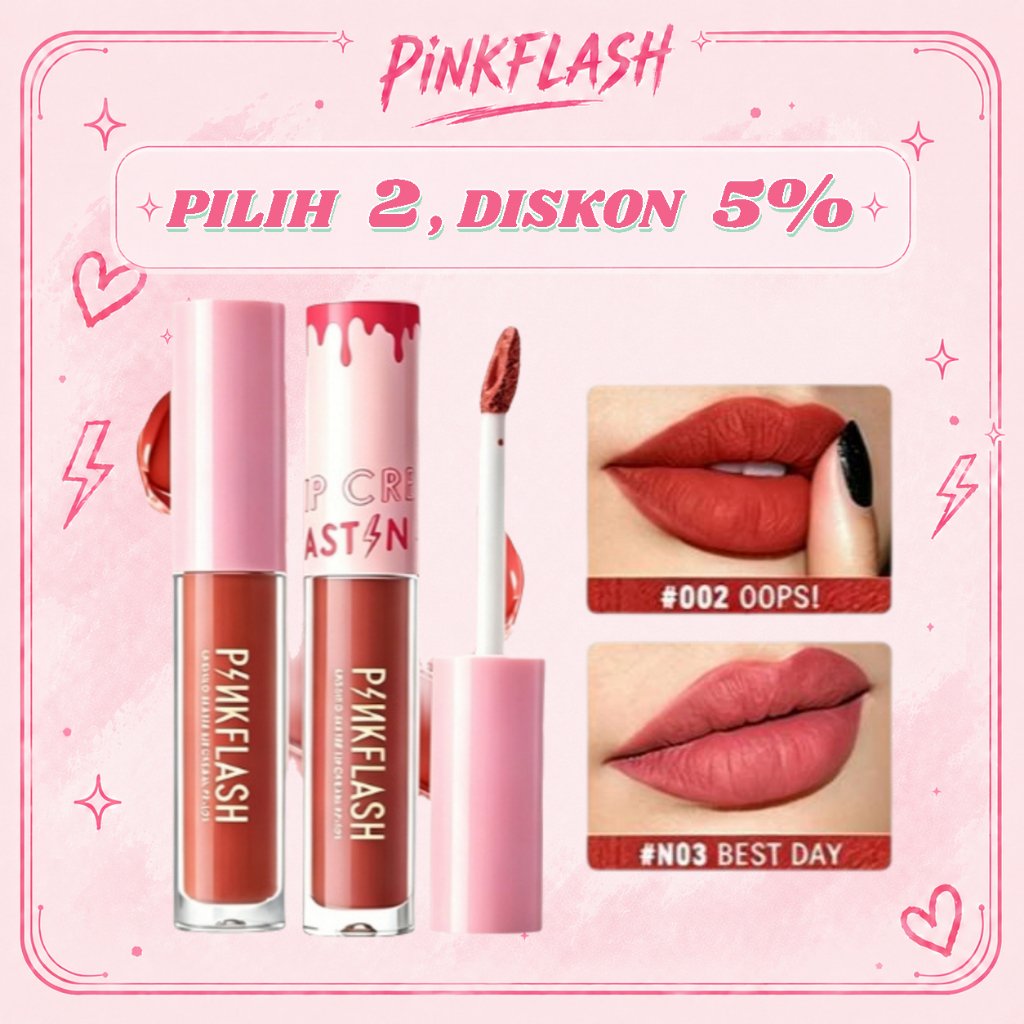 Pinkflash Velvet Matte Lipstick Tahan Lama Lembut