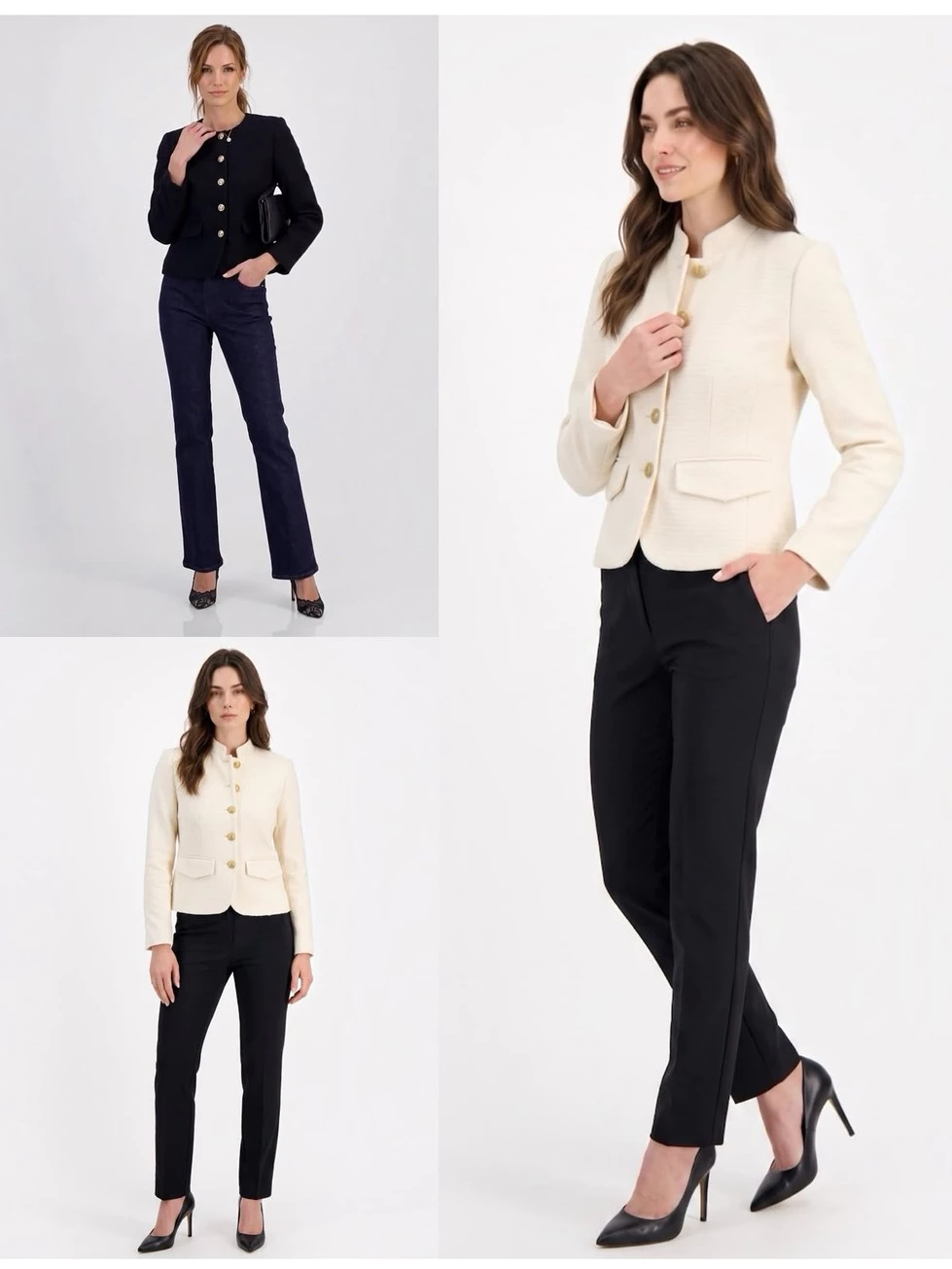 Jaket Wanita Bahan Tweed Mewah INC Parisian Tweed Jacket - 2919