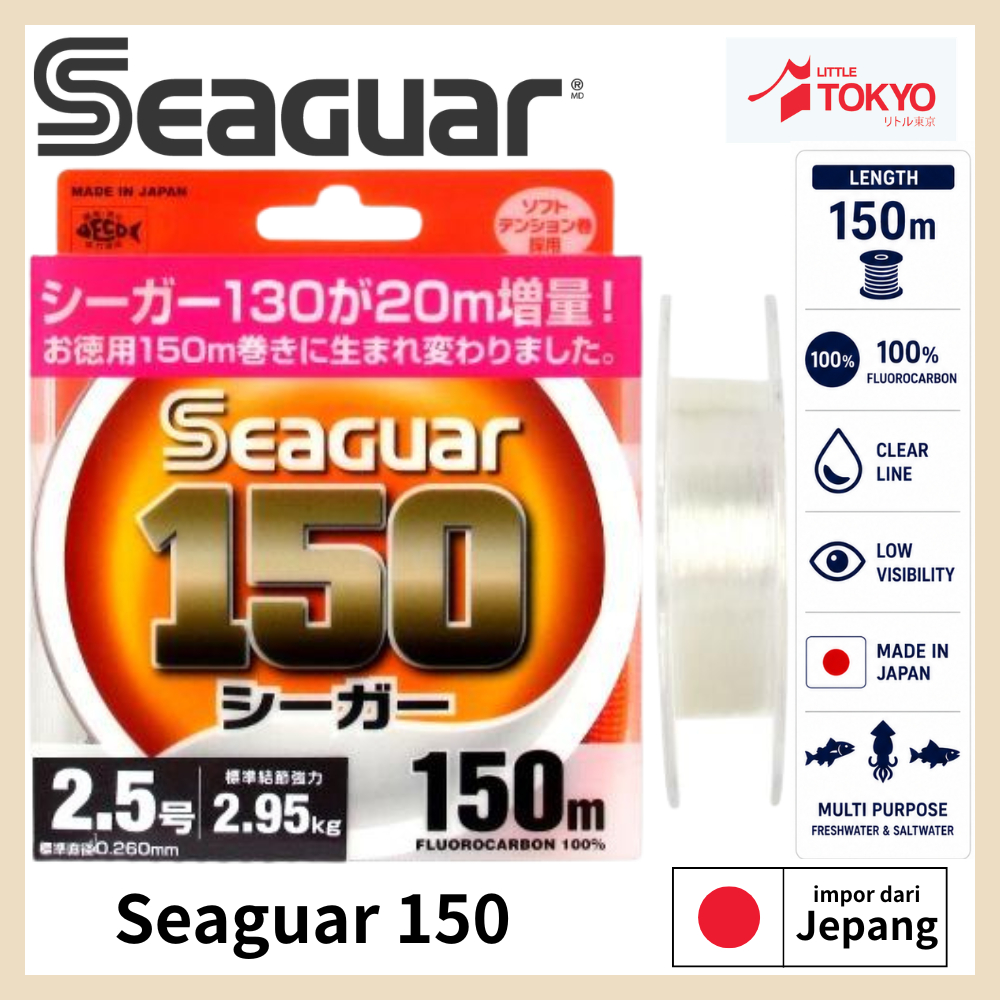 Senar Pancing Seaguar Leader Fluorocarbon FC Line 150 M Original Made in Japan